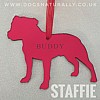 Personalised Dog Breed Decoration - Red Staffie